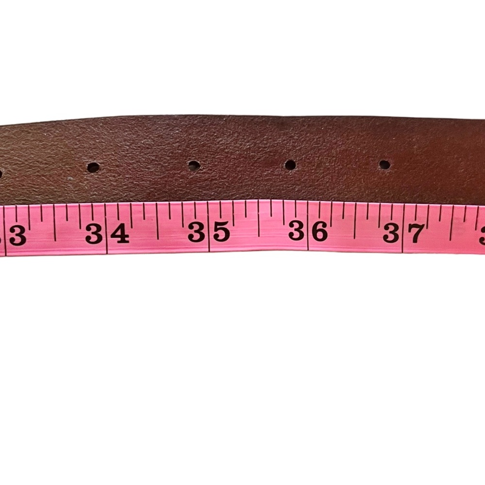 Gap Women’s Brown Leather Belt with Brass Oval Buckle Size Med - Picture 4 of 4